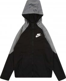 Nike Sportswear Mikina šedá / bílá / černá