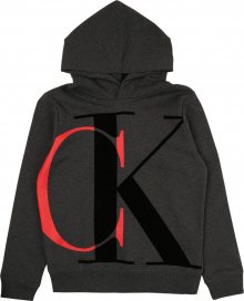 Calvin Klein Jeans Mikina \'EXPLODED\' tmavě šedá / černá / červená