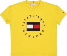 TOMMY HILFIGER Tričko \'HERITAGE\' žlutá / námořnická modř / bílá / červená