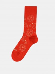 Červené vzorované ponožky Fusakle V zahradě - 39-42
