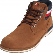 TOMMY HILFIGER Šněrovací boty bílá / marine modrá / červená / karamelová