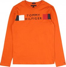 TOMMY HILFIGER Tričko oranžová / černá