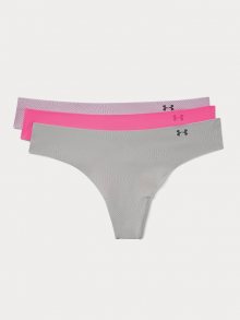 Kalhotky Under Armour Ps Thong 3Pack Print Modrá