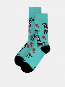 Zelené vzorované ponožky Fusakle Zebra - 35-38