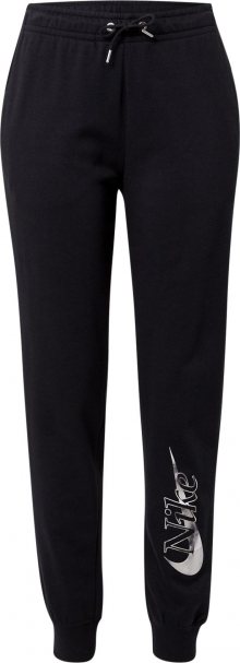 Nike Sportswear Kalhoty černá / bílá