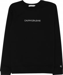 Calvin Klein Jeans Mikina \'EMBROIDERED\' černá / bílá