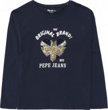 Pepe Jeans Tričko \'Lara\' modrá / bílá / zlatá
