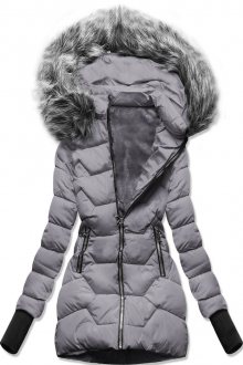 MODOVO Zimní bunda s kapucí šedá