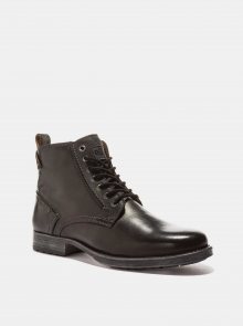 Černé pánské kožené kotníkové boty Wrangler