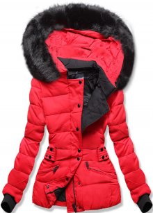 MODOVO Dámská zimní bunda s kapucí červená