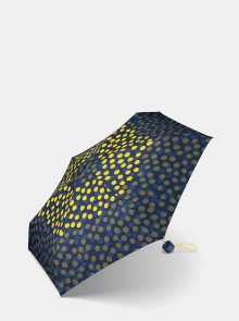 Žluto-modrý dámský puntíkovaný skládací deštník Esprit