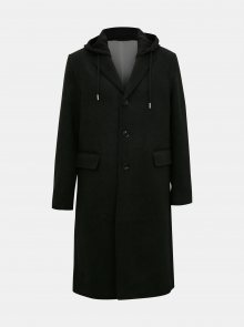 Černý pánský vlněný kabát Diesel - XS