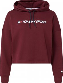 Tommy Sport Sportovní mikina bordó / bílá