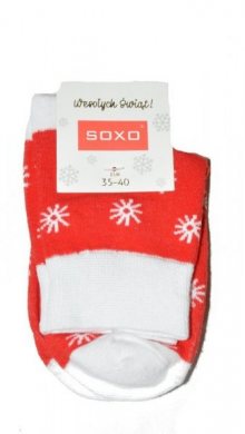 Soxo 3155 Christmas Dámské ponožky 35-40 červená