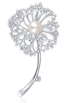 JwL Luxury Pearls Překrásná brož s perlou 2v1 Pampeliška JL0664