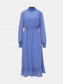 Modré puntíkované midi šaty VILA - M