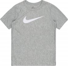 NIKE Funkční tričko šedý melír / bílá