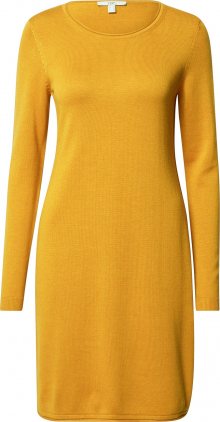 EDC BY ESPRIT Úpletové šaty zlatě žlutá