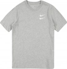 Nike Sportswear Tričko šedý melír / bílá
