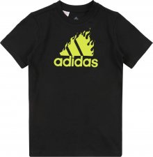 ADIDAS PERFORMANCE Funkční tričko černá / svítivě žlutá
