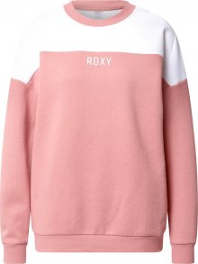 ROXY Sportovní mikina bílá / růžová