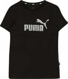 PUMA Funkční tričko černá / stříbrně šedá