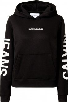 Calvin Klein Jeans Mikina černá / bílá