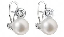 Evolution Group Překrásné stříbrné náušnice s pravou říční perlou 21016.1 bílá