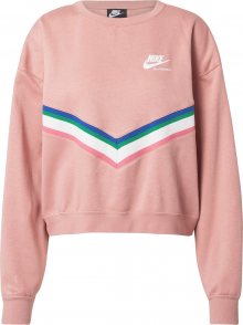 Nike Sportswear Mikina růže / bílá / zelená / modrá