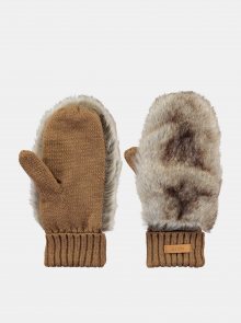 Hnědé dámské rukavice s umělým kožíškem Barts