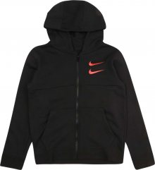 Nike Sportswear Mikina \'SWOOSH\' černá / tmavě oranžová