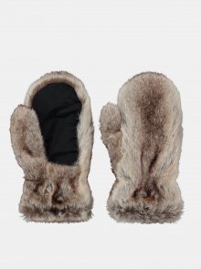 Hnědé dámské rukavice z umělého kožíšku Barts