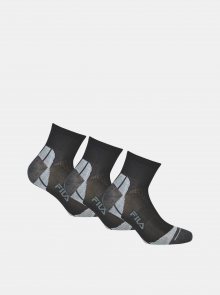 Sada tří párů černých kotníkových ponožek FILA