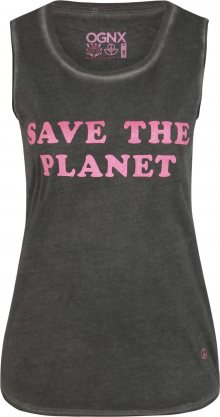 OGNX Sportovní top \'Save the Planet\' tmavě šedá / pink
