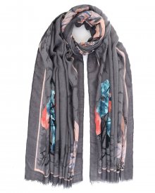 Doca šedý šátek s barevnými vzory 