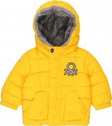 UNITED COLORS OF BENETTON Zimní bunda svítivě žlutá / šedá / černá