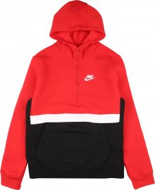 Nike Sportswear Mikina černá / červená