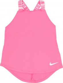 NIKE Sportovní top bílá / pink / růžová