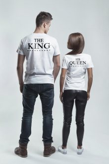 Set triček The King His Queen Black