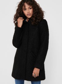 Černý zimní kabát s kapucí Jacqueline de Yong