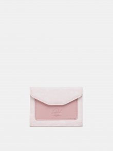Růžová kožená peněženka Herschel Supply