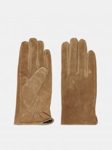Světle hnědé kožené rukavice ONLY - S-M