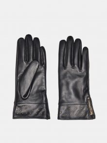 Černé kožené rukavice ONLY - S-M
