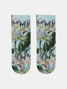 Mentolové dámské květované ponožky XPOOOS - ONE SIZE