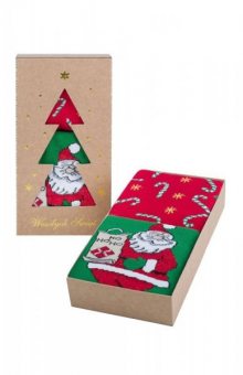 Bratex vánoční krabička 5874 A\'2 Dámské ponožky 36-38 tmavě modrá-šedá