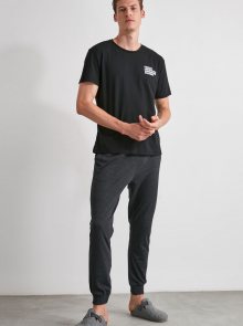 Tmavě šedé pánské pyžamové kalhoty Trendyol - S