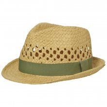 Myrtle Beach Letní klobouk děrovaný MB6598 - Slámová / olivová | S/M