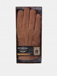 Hnědé pánské kožené rukavice Something Special