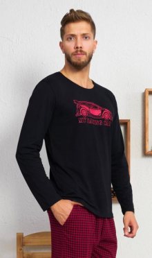 Pánské pyžamo dlouhé Car | černá | XL