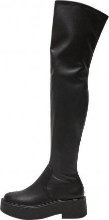 MANGO Kozačky nad kolena černá